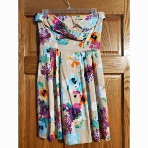 Strapless Floral Dress